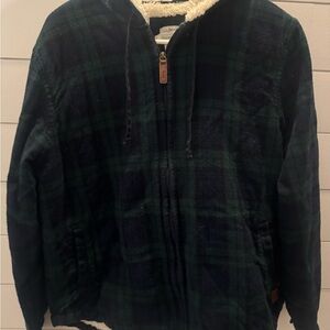 L.L. Bean Navy and Green Sherpa Jacket